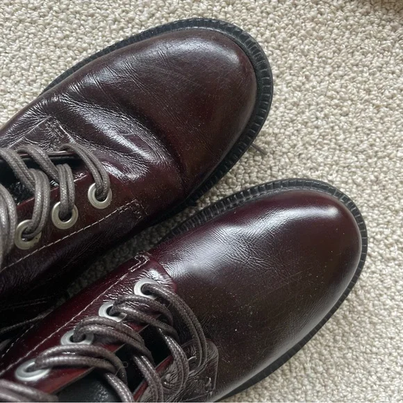 NWT A.S.98 Distressed Lace Zipper Leather Moto Combat Boots AS 98 - Picture 3 of 9